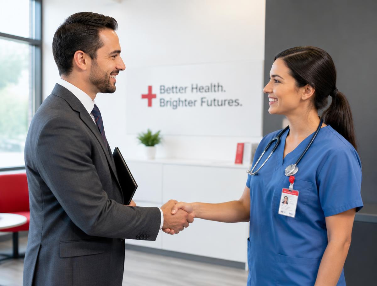 Phoenix Globaltech recruiter welcoming a nurse